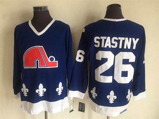 Nordiques 26 Stastny Blue CCM Throwback Jersey,We sell and wholesale Nordiques 26 Stastny Blue CCM Throwback Jersey on line form chian!